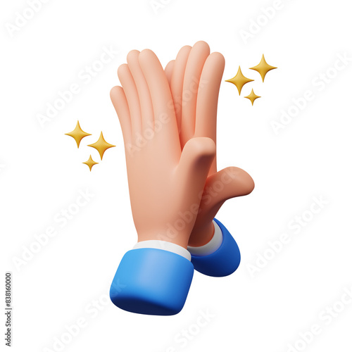 Applause hand gesture 3d illustration