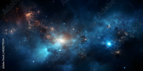 Abstract futuristic galaxy view with stars nebula and black holes. Concept Space Photography, Abstract Art, Futuristic Galaxies, Celestial Bodies, Dark Matter