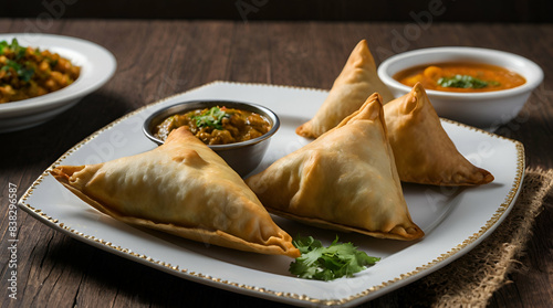  cocktail mini triangle samosa made using patti or strip, popular home made snack.