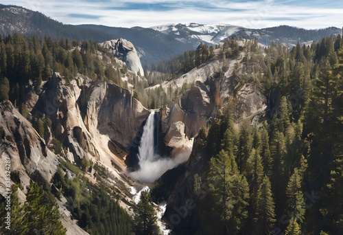 A view of Yosemite National Park in California in the sunshine