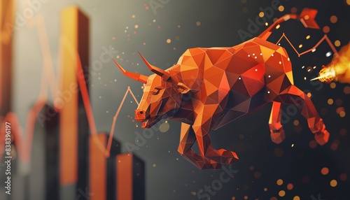 A Striking Photo of a Polygon Bullish Figure Symbolizing Financial Markets in Stock investment