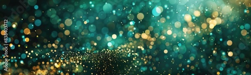 Abstract gold green sparkle glitter background 
