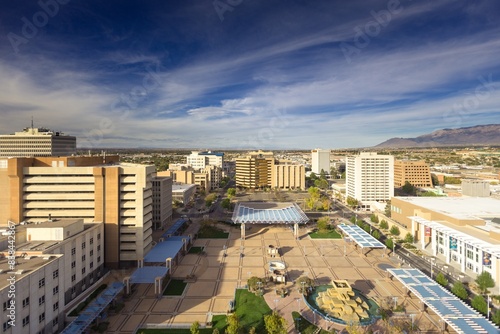 4K Video: Cityscape of Albuquerque from High Window on a Lovely Morning 