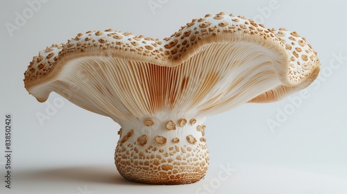 Large Yellow Mushrooms Close Up On White Background