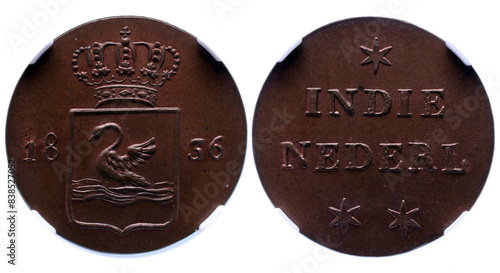 Coin of NETHERLANDS EAST INDIES Duit 1836 L8 - Swan Cooper Pattern