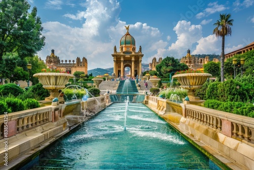 Palace Spain. National Museum of Barcelona at Spanish Square in Catalonia