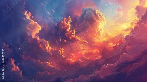"Utilize custom cloud brushes to paint the nebula, which can be sourced online or created by modifying existing ones."