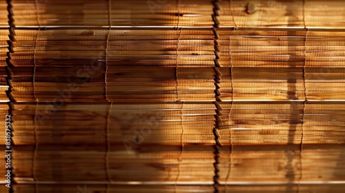Fibrous texture of tightly bound bamboo blinds