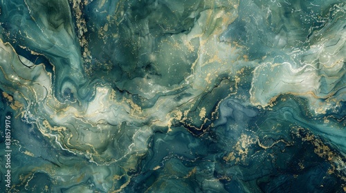 The ethereal green and blue color palette of this marble texture resembles a mystical forest its softly glowing surface seemingly alive with magic