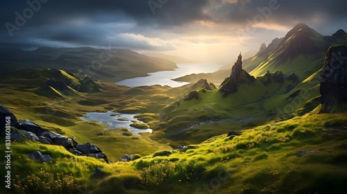 A panoramic view of the Isle of Skye, Scotland