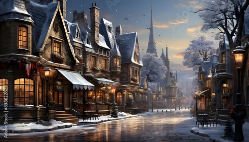 Winter wonderland in the city of Gdansk, Poland.