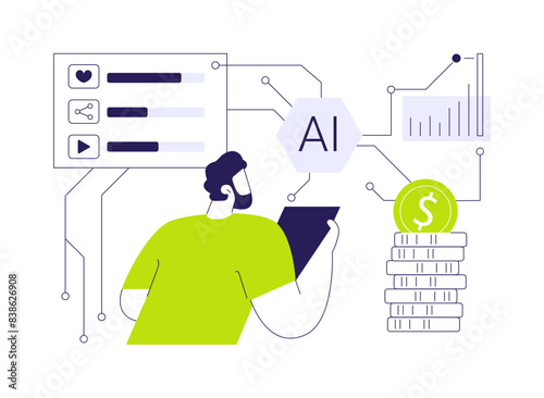 AI-Identified Social Media Sales Insights abstract concept vector illustration.