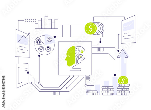 AI-Informed Customer Insights for Sales abstract concept vector illustration.