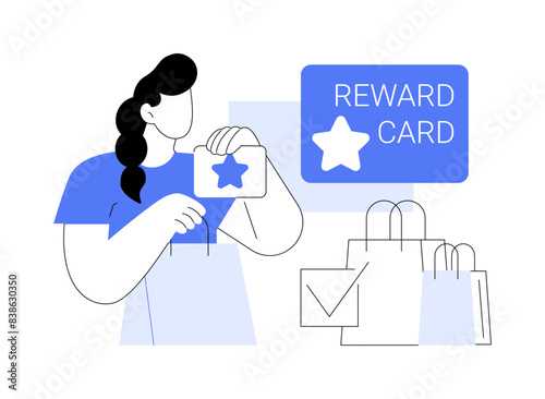Customer reward card isolated cartoon vector illustrations.