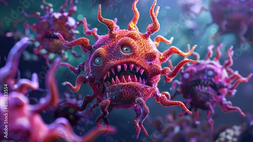 Cancer monster abnormal of cell Coronavirus disease cells evil design character