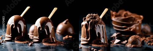 creative food concept with chocolate ice cream