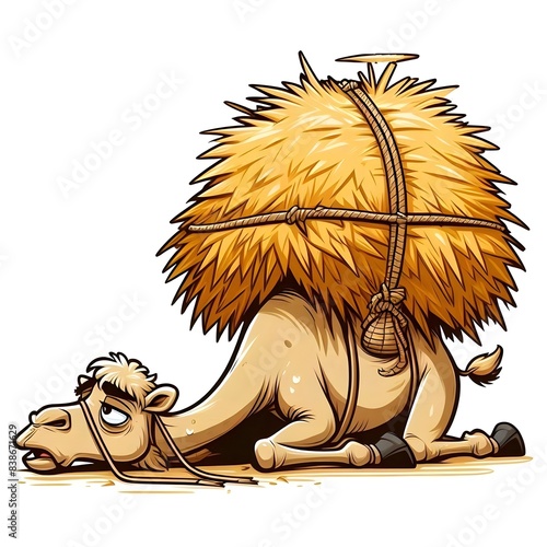 The last straw, the straw that broke the camel's back, English idiom. A burdened camel with a straw breaking its back.