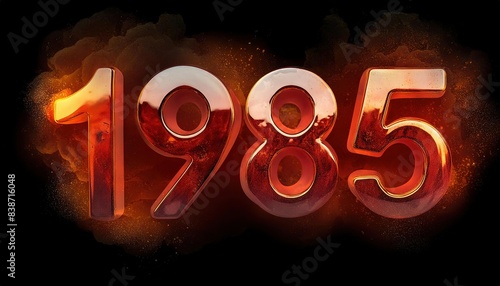 1985 Retro Year Sign Exploding Background