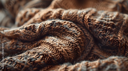 Intricate Knitted Fabric with Warm and Cozy Textured Pattern