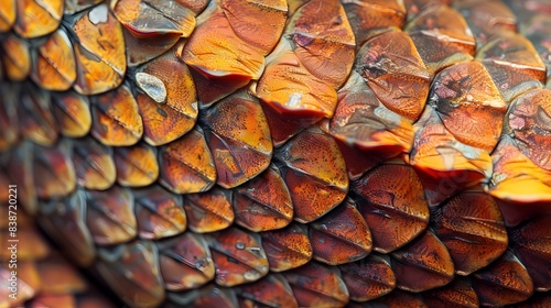 Vibrant Reptilian Scales Showcasing Intricate Patterns and Textures