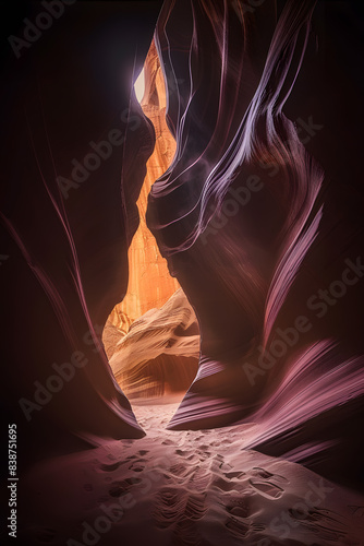 Ethereal Smoke Swirls in Antelope Canyon with Light Beams