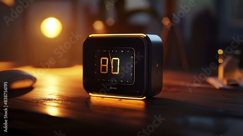 Alarm clock with a digital display and analog hands