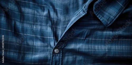 shirt textures on a blue shirt with a blue collar and a white button