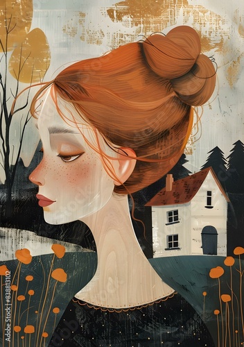 portrait of a girl with orange hair