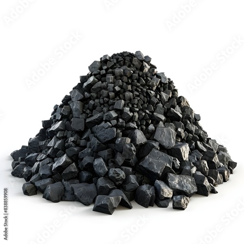 coal isolated on white background Generative AI 