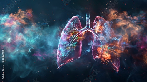 A stunning visualization of body organs, showcasing the intricate beauty of the human lungs.