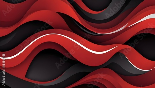 Create an abstract vector background with bold, curving waves of rich reds and blacks, giving a dramatic and intense look.