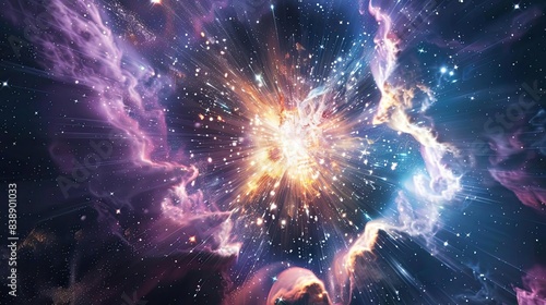 Supernova shockwave propagating through space, mesmerizing astrophysical event