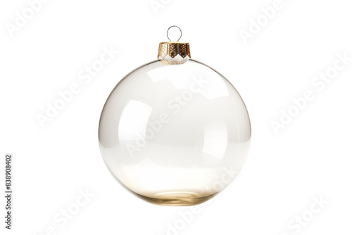 Gilded Whispers: A Glass Ball Ornament With a Touch of Elegance on a White or Clear Surface PNG Transparent Background.