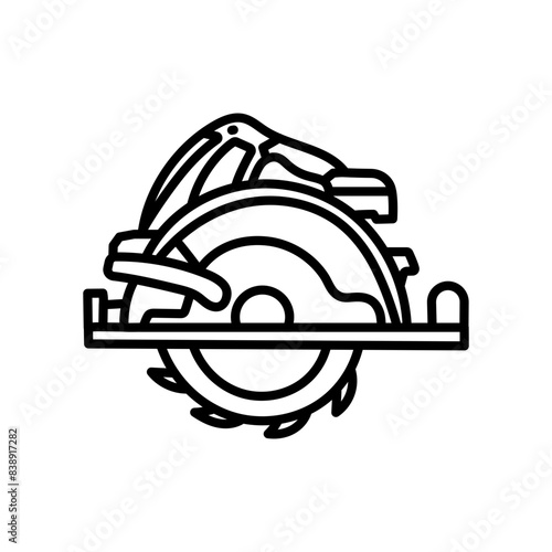 Circular Saw Outline Icon, Vector illustration