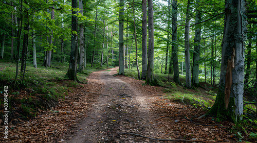 forest path in the french gatinais regional nature park. dannemois village isolated on white background, detailed, png