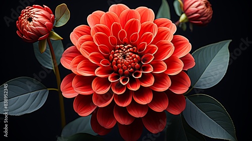 Bright orange zinnia petals delicately spread across a solid black background, their vibrant hue standing out boldly