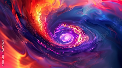 Vibrant abstract vortex with swirling colors, evoking energy and motion, perfect for backgrounds, art projects, and creative uses.
