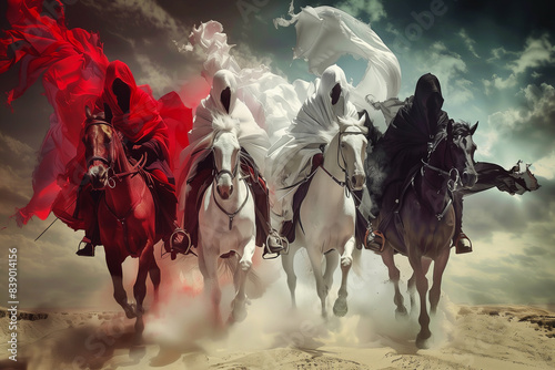 Four Horsemen of Apocalypse on Desert