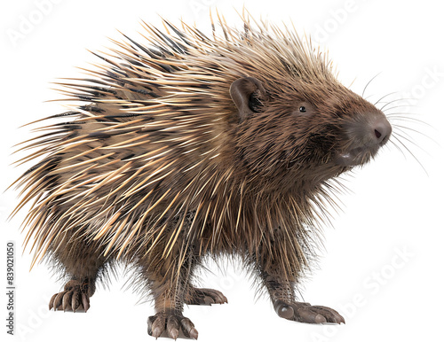 A porcupine isolated on a transparent background PNG