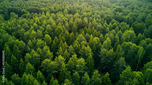 Lush Tree crowns, top view, aerial view. Dense green forest. Drone photo. ?onservation easement agreement protecting a privately owned forest from development and ensuring its perpetual conservation