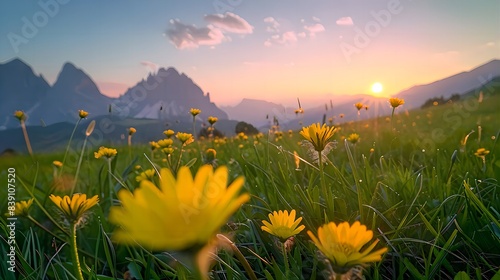 Sunrise Blossoms in the Alpine Meadows