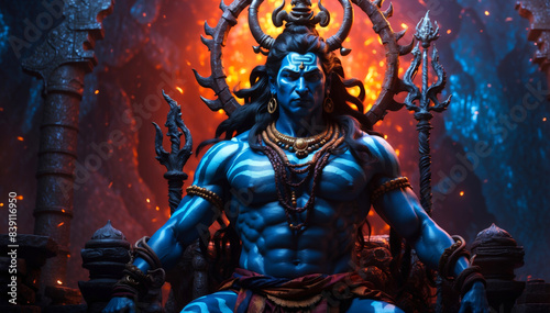 God Shiva on his throne