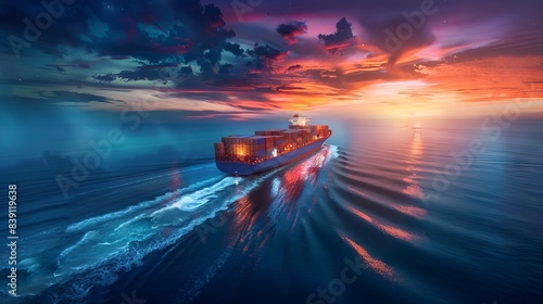 Global business cargo freight shipping commercial trade logistics and oversea transportation by container vessel. 