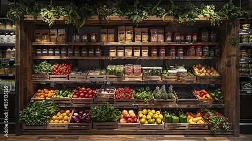 A section of the store dedicated to organic foods, each item carefully labeled and displayed