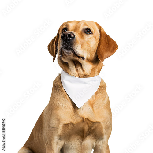 Attentive Labrador Retriever with Bandana Mockup