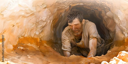 Jeremiah, the Prophet Punished by Being Thrown into a Well. Concept Old Testament, Biblical Story, Jeremiah the Prophet, Punishment, Thrown into a Well
