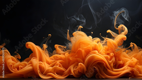 Abstract Smoke Trails Swirling on a Smoky grange Background