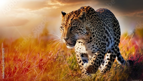 leopard in the sun