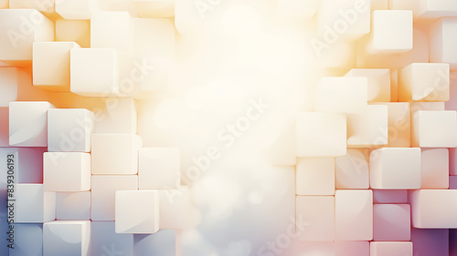 Abstract three-dimensional white background with cubic structure