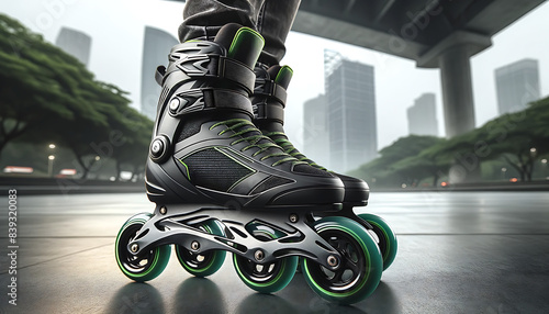 Modern Inline Skates on Urban Street